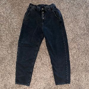 Zara Cinched High-Waisted Mom Jeans (never worn)
